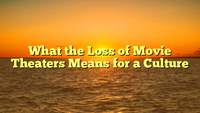 What the Loss of Movie Theaters Means for a Culture 